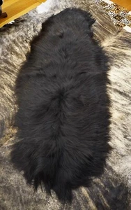 Natural Black - Soft & Silken - A Stunning Double Length Icelandic Sheepskin Rug - Picture 1 of 7