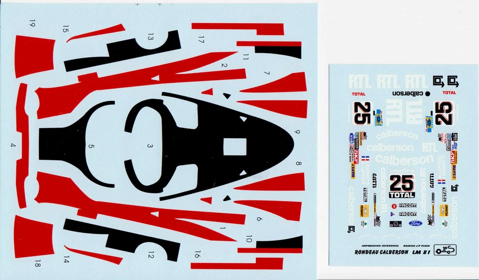 DECAL 1/43 - RONDEAU M379 - LM 1981 - n°25 - Image 1 of 1