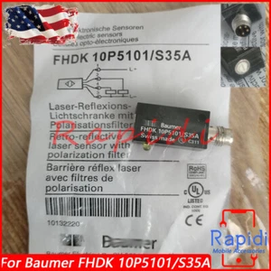 NEW For Baumer FHDK 10P5101/S35A Diffuse Photoelectric Switch Sensor 10-30VDC - Picture 1 of 7