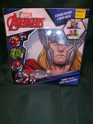 4 Marvel Avengers Plates Thor, Hulk, Iron Man, Captain America WP271 - Image 1 of 2