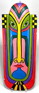 Maschera tribale Laurel Burch da appendere a parete legno viso lungo - 19,75x7,75" - vintage - Foto 1 di 4