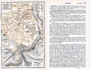 Görlitz 1908 orig. Stadtplan + Reisef. (3 S.) Freise's Bad Jüdenring Stadthalle - Bild 1 von 1