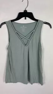 Top sin mangas American Eagle Outfitter para mujer suave y sexy cuello en V talla S verde. - Imagen 1 de 14