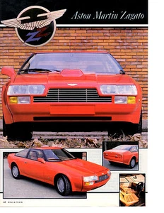 Aston Martin Zagato 1986 ~ anuncio impreso clásico original de 2 páginas - Imagen 1 de 2