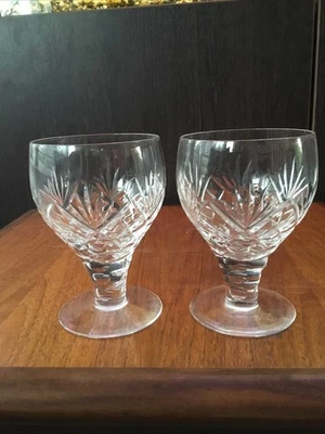 Stuart Crystal Pair Of Goblets, cut stem - Image 1 of 3