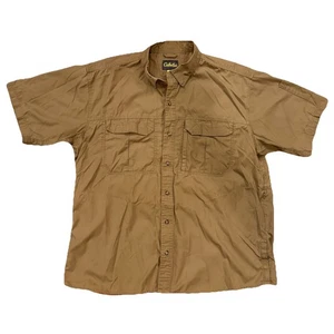 Cabela's Guidewear Hemd Herren XL braun belüftet Angeln Kurzarm Taschen - Bild 1 von 5