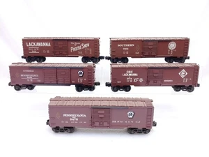 5 Lionel Trains Brown Boxcars 9411, 51,56,74,76 Southern Lackawanna & PRR C-8 LN - Picture 1 of 16