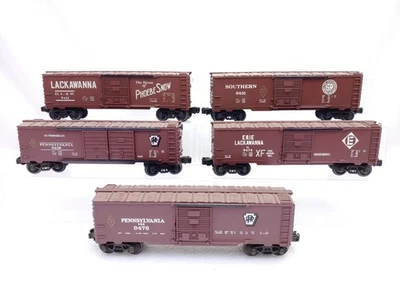 5 Lionel Trains Brown Boxcars 9411, 51,56,74,76 Southern Lackawanna & PRR C-8 LN - Image 1 of 4