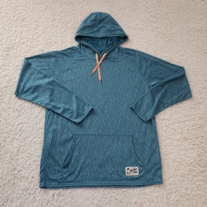 Howler Brothers Hoodie Mens Large Blue Dash Print Pullover Kangaroo Pocket Tech - Picture 1 of 14