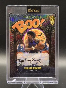 Julius Ervrving Auto 2025 Wild Card Haunted Hits Boo True 1/1 Black Spider 76ers - Picture 1 of 2