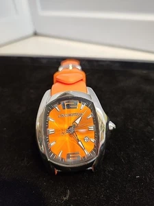Unisexuhr von Chronotech orange - italienisches Design Band defekt - Bild 1 von 10