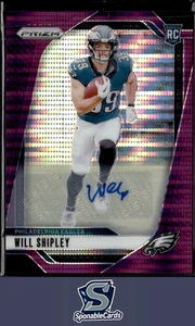 2024 Panini Prizm #397 Will Shipley Rookie Autographs Purple Pulsar Prizm - Bild 1 von 2
