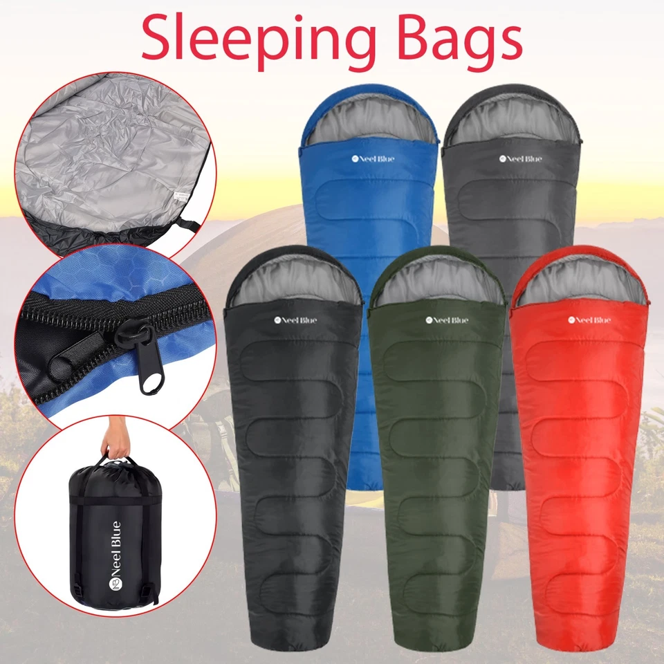 4 Season Mummy Sleeping Bag Adult Waterproof Outdoor Camping Hiking Carry Bag - Image 1 of 2