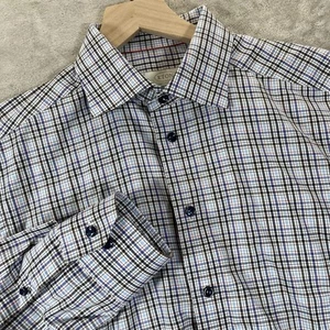 Eton Shirt Mens 42 16.5 Plaid Button Front *FLAW*Contemporary Fit - Picture 1 of 8