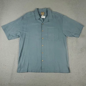 Camisa Tommy Bahama Para Hombres Grande Azul Seda Cuello de Campamento Hawaiana Abotonada * - Imagen 1 de 9