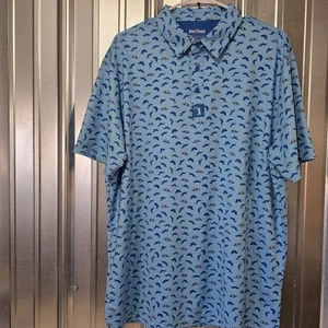 Bogey Bros Polo Uomo Baffi Blu Taglia XL Performance Golf 🔥 AOP - Foto 1 di 6