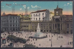 74474) AK Napoli Piazza Dante 1924 nach USA - Picture 1 of 2