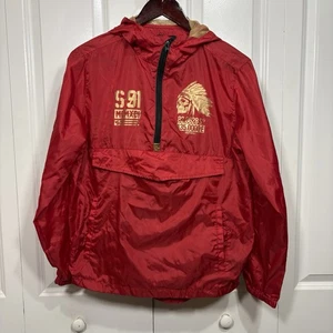 Southpole Jacket Boys L Red Hooded Windbreaker Streetwear Y2K Graphic Hip Hop - Picture 1 of 9