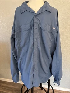 Columbia Hombre Omni-Sombra Manga Larga Pesca Senderismo Azul 2XLT - Imagen 1 de 8