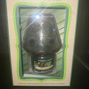 3,7 Oz Yankee Candle Crackle Glas Pinienzapfen Balsam & Zeder Kerzenschirm - Bild 1 von 4
