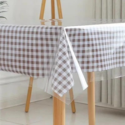 Clear Plastic 100% Waterproof Tablecloth 70 x 70 inch Square Transparent Shee... - Image 1 of 4