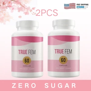 2 PCS True FEM Women’s Hormonal Balance Supplement – 60 Vegan Capsules - Picture 1 of 16