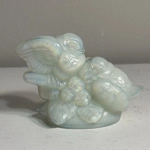 SABINO France 2 BIRDS Berry BRANCH OPALESCENT ART GLASS Large 4.5" Figurine - Picture 1 of 6