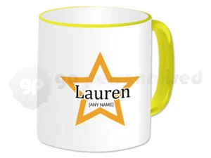  Personalised Ceramic Star (1) Design mug - Yellow - Picture 1 of 1