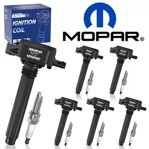 6pcs Ignition Coil & Iridium Spark Plug For Dodge Jeep Ram Cherokee 0221504032 - Picture 1 of 6
