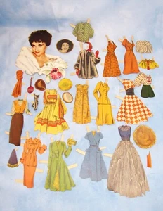 Vintage 1950's Elizabeth Taylor Paper Dolls with 42+ Outfits - Picture 1 of 5