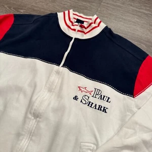 Paul & Shark Jacket Mens Large ColorBlock Italy Yachting Full Zip Bomber Cotton - Picture 1 of 11