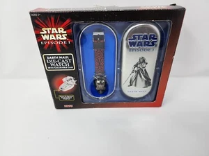 Orologio Vintage 1999 Star Wars Episodio 1 Darth Maul Die Cast Nuovo con scatola - Foto 1 di 4