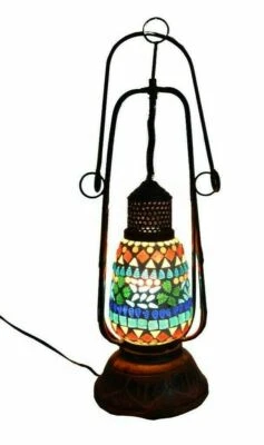 Night Lamp of Glass With Indian Beautiful Mosaic Work Designer Table Lamp - Image 1 of 4