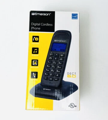Emerson NEW DECT 6.0 Digital Cordless Phone Handset Black Handsfree Expandable - Image 1 of 4