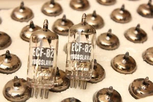 ECF82 (6U8A 6KD8) - PAIRE ASSORTIE - EI Yougoslavie - tube audio faible bruit - NEUF - Photo 1 sur 4