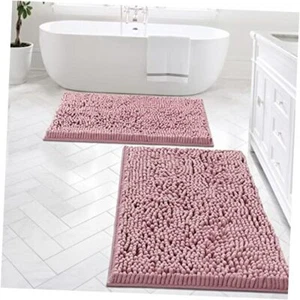Bathroom Rugs Bath Mats for Bathroom Non 20" x 32" Plus 24" x 36" Coral Pink - Picture 1 of 8