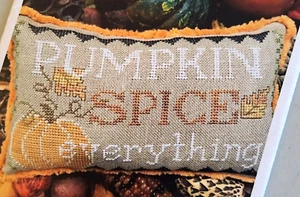 Pumpkin Spice Everything - Pumpkin and Leaves - Cross Stitch Chart - Picture 1 of 2