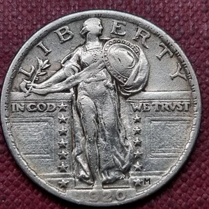 1920 Standing Liberty Quarter 25c Better Grade XF +++ #76196 - Picture 1 of 2