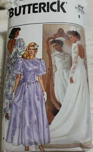 De colección. Vestido de novia/dama de honor Butterick 3616 1986 patrón talla 8 - Imagen 1 de 3
