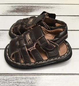 Baby Boys Fisherman Sandals Shoes Size 2 Brown Genuine Leather New NWT - Picture 1 of 3