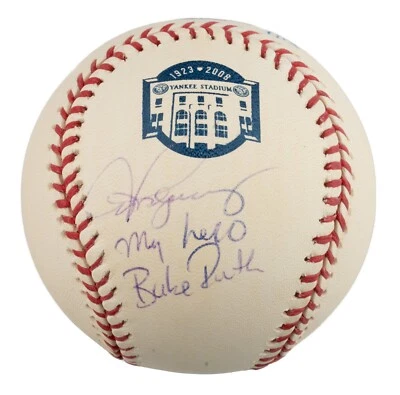 ALEX RODRIGUEZ SINGLE SINGED BASEBALL INSCRIBED “MY HERO BABE RUTH” #1/13 JSA - Image 1 of 3