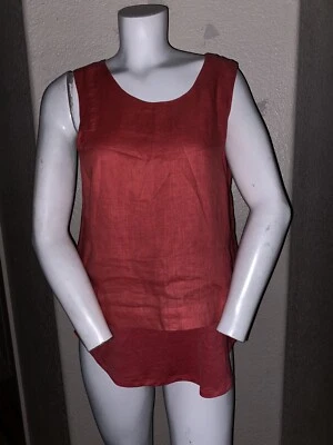 Blusa sin mangas STELLA CARAAKASI "Keep It Real" dobladillo alto-bajo cáñamo S Foto 1 de 4