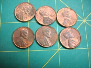 1956 LINCOLN WHEAT PENNY 6 NICE COINS - Picture 1 of 2