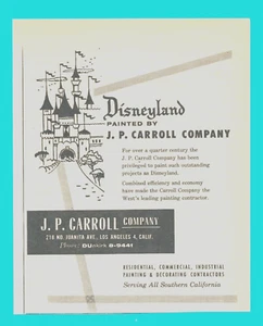 Disneyland castle painted by J.P. Carroll 1957 PRINT AD Juanita Ave. Los Angeles - Picture 1 of 3