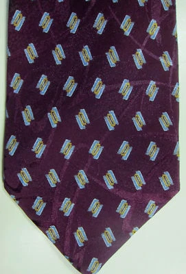 NEW $225 Italo Ferretti Purple With Light Blue & Gold Silk Tie Italy Brioni - Image 1 of 4