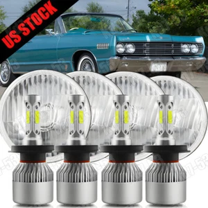 4PCS 5.75" Round LED Headlights Hi/Lo for Mercury Cougar 1967-76 Monterey Comet - Picture 1 of 14