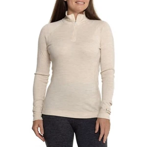 Smartwool Thermal %100 Merino Wool Base Layer 1/4 Zip Women's 1X Almond - Picture 1 of 4