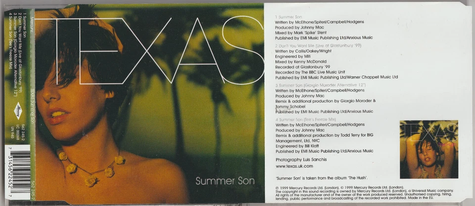 Texas – Summer Son [4 Track Maxi-CD] - Bild 1 von 1