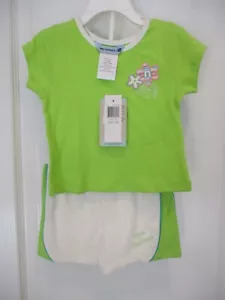 Baby Girl New Balance Pink 2Pc Outfit Set Shirt & Shorts Size 24M Lime Green NEW - Picture 1 of 6