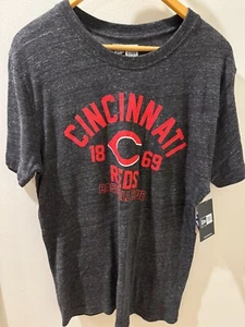 NWT Cincinnati Reds MLB Black Grey Baseball Club T-Shirt by New Era - Brand New - Picture 1 of 2